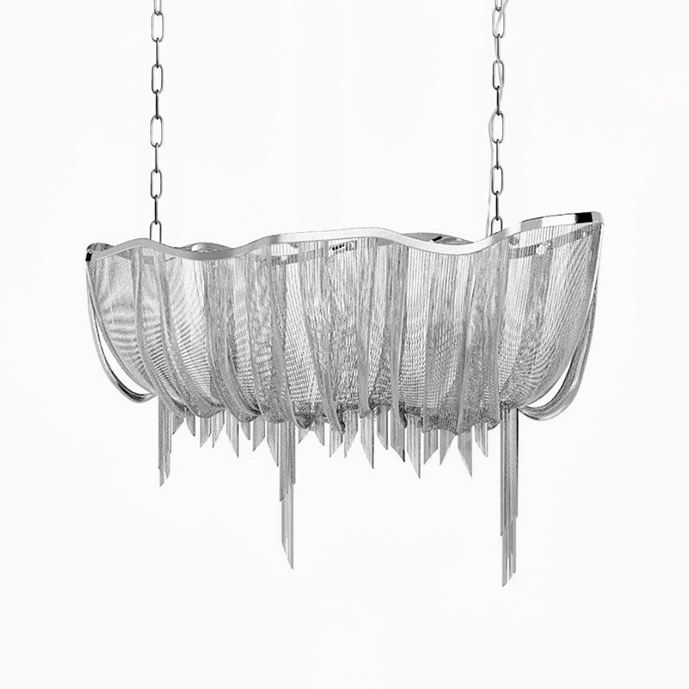 Bluxen Chandelier Aluminum Chains Shimmering Nickel-Neutral Decor