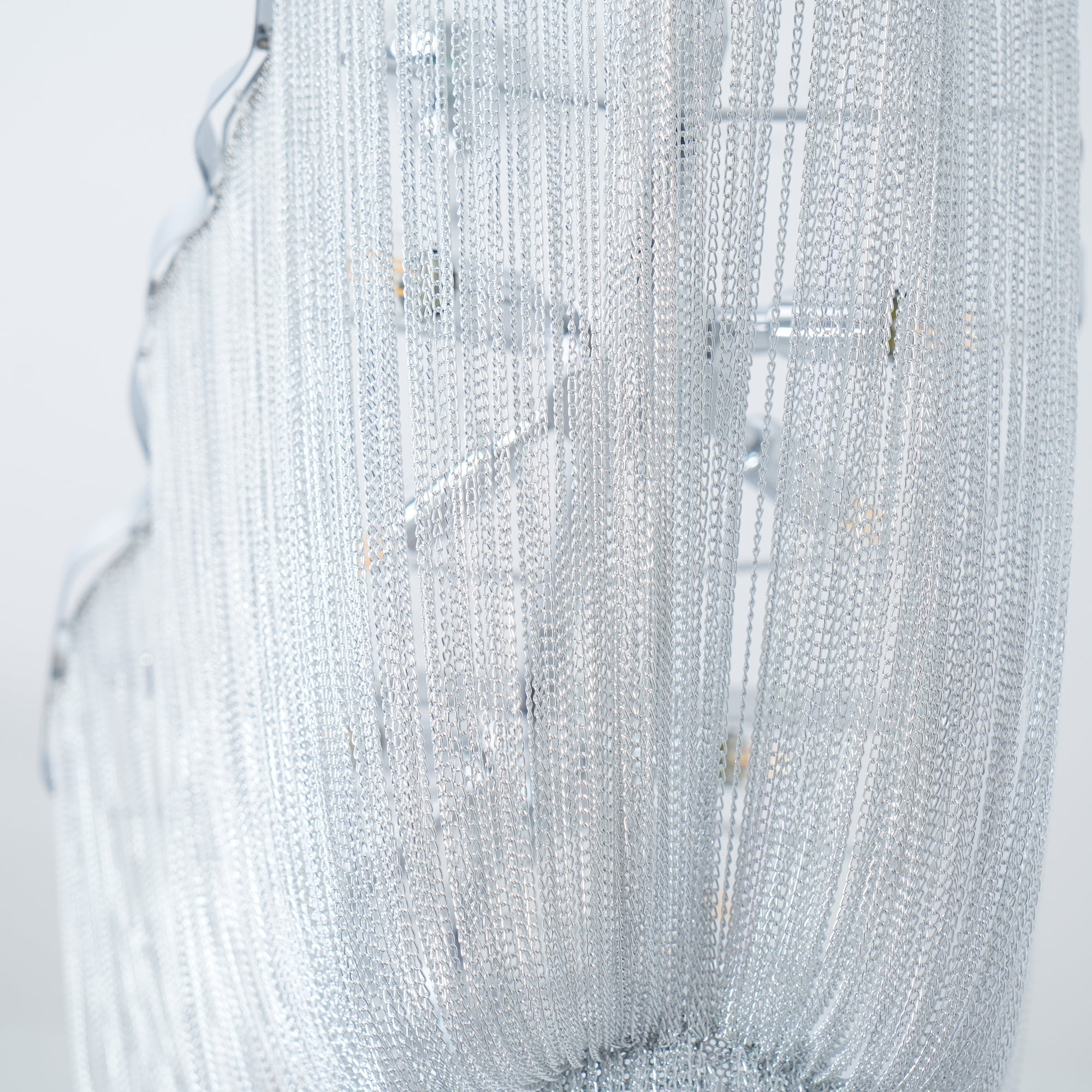 Bluxen Chandelier Aluminum Chains Shimmering Nickel-Neutral Decor
