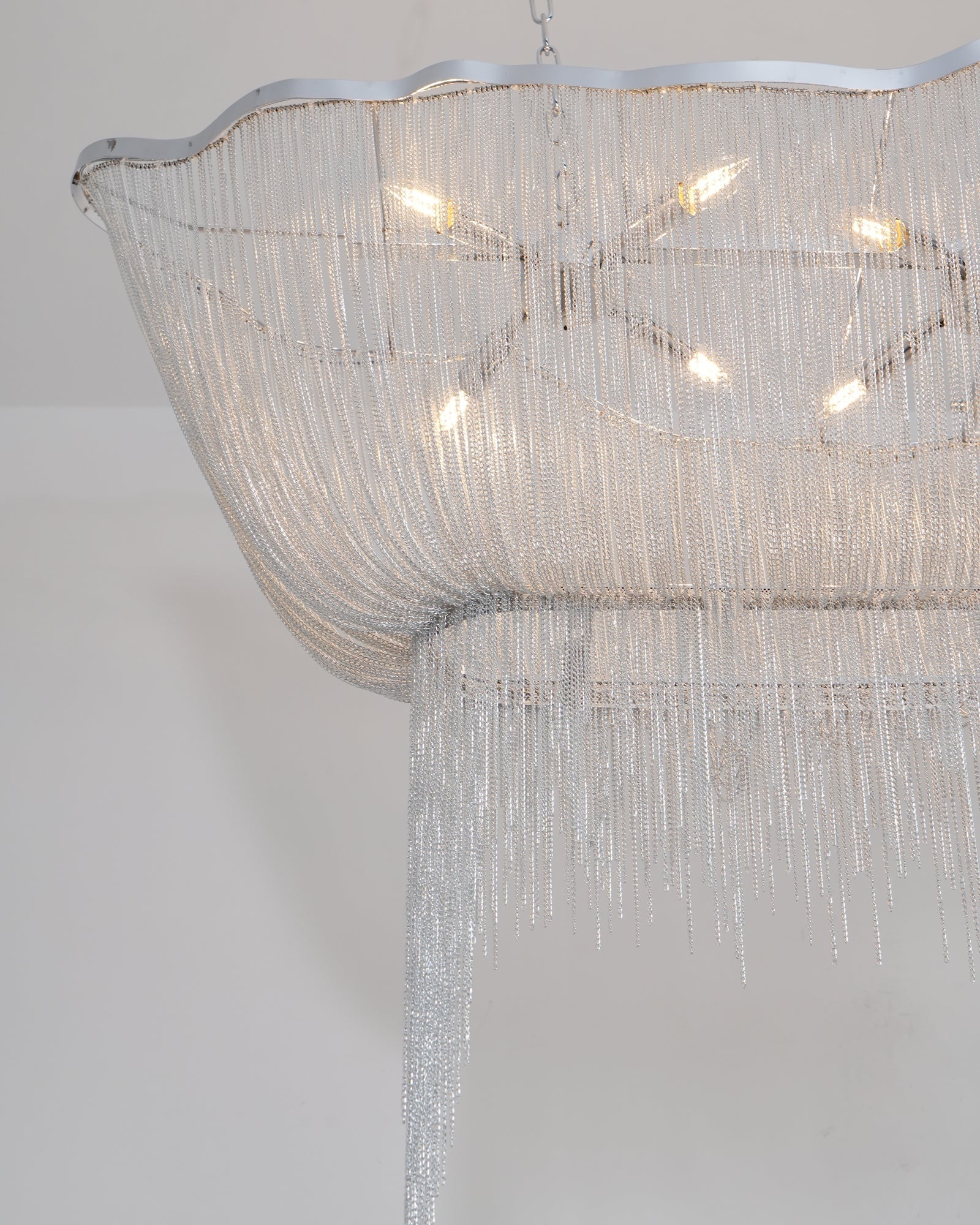 Bluxen Chandelier Aluminum Chains Shimmering Nickel-Neutral Decor