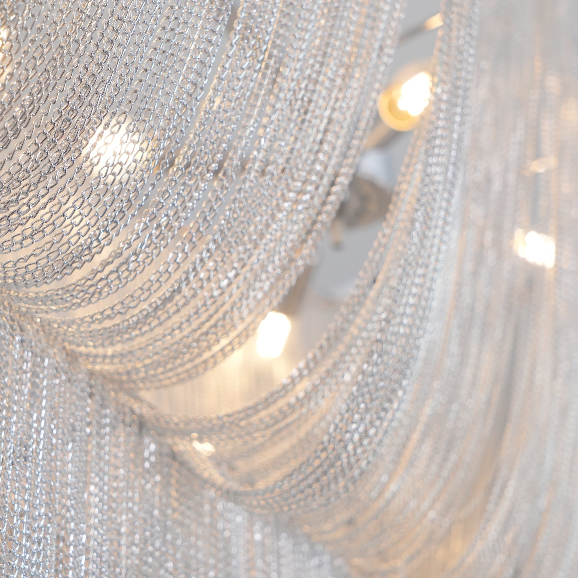 Bluxen Chandelier Aluminum Chains Shimmering Nickel-Neutral Decor