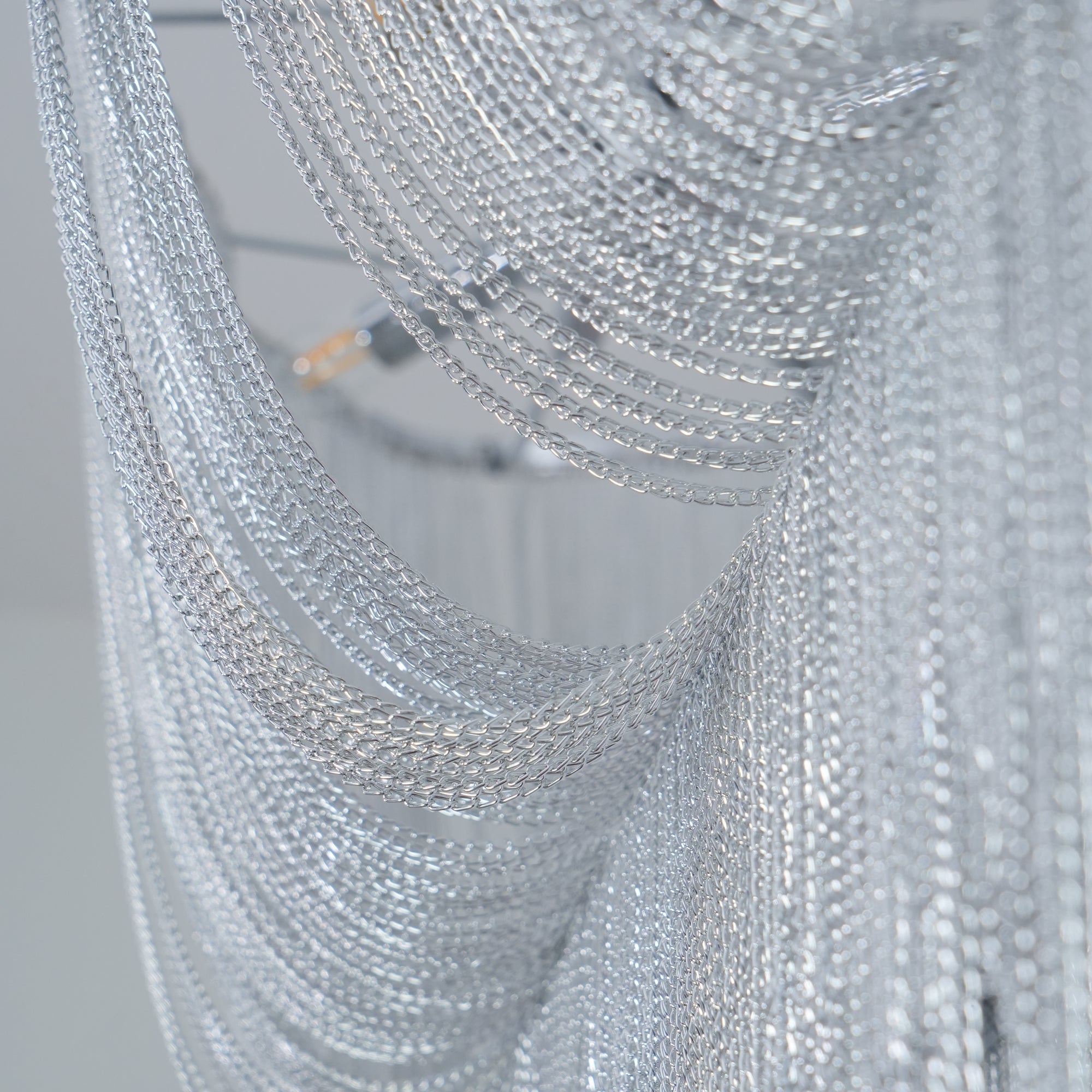 Bluxen Chandelier Aluminum Chains Shimmering Nickel-Neutral Decor