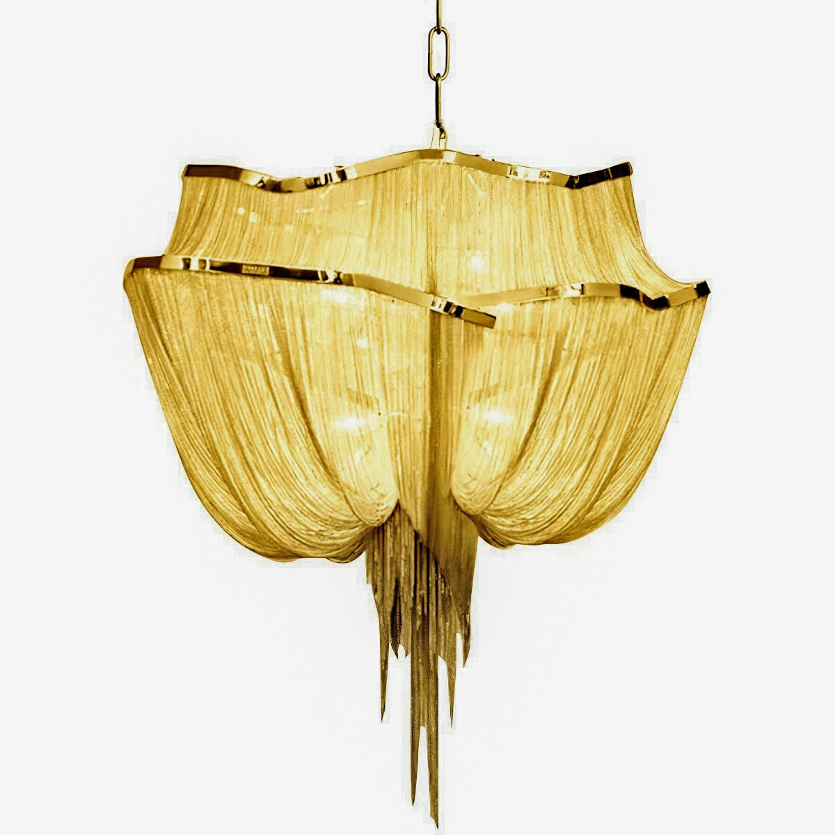 Bluxen Chandelier Aluminum Chains Shimmering Nickel-Neutral Decor
