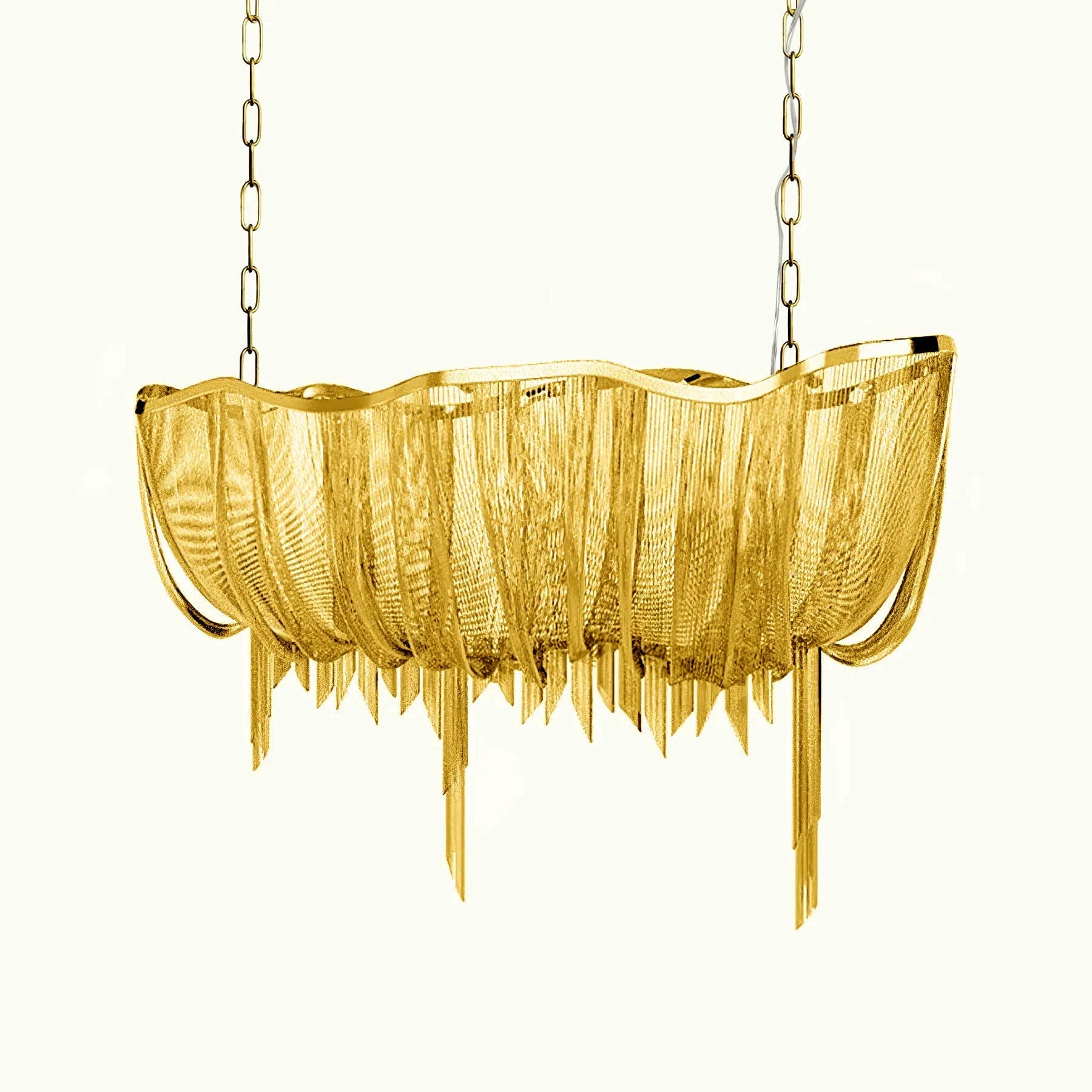 Bluxen Chandelier Aluminum Chains Shimmering Nickel-Neutral Decor