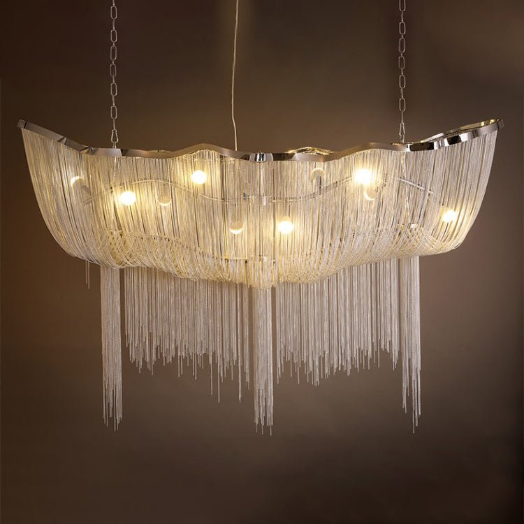 Bluxen Chandelier Aluminum Chains Shimmering Nickel-Neutral Decor