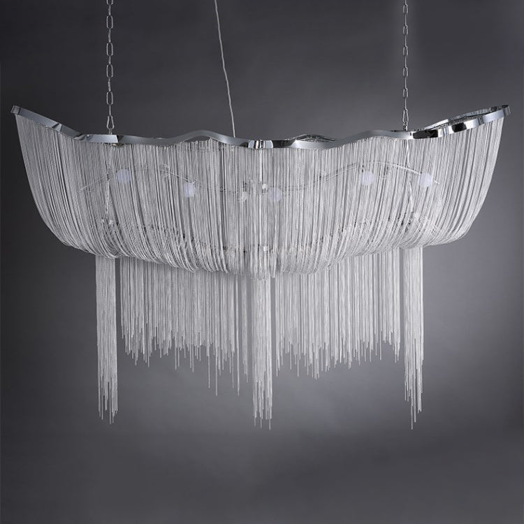 Bluxen Chandelier Aluminum Chains Shimmering Nickel-Neutral Decor