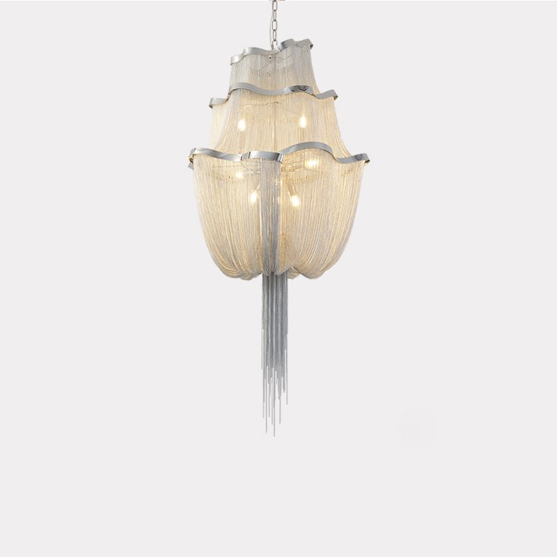 Bluxen Chandelier Aluminum Chains Shimmering Nickel-Neutral Decor