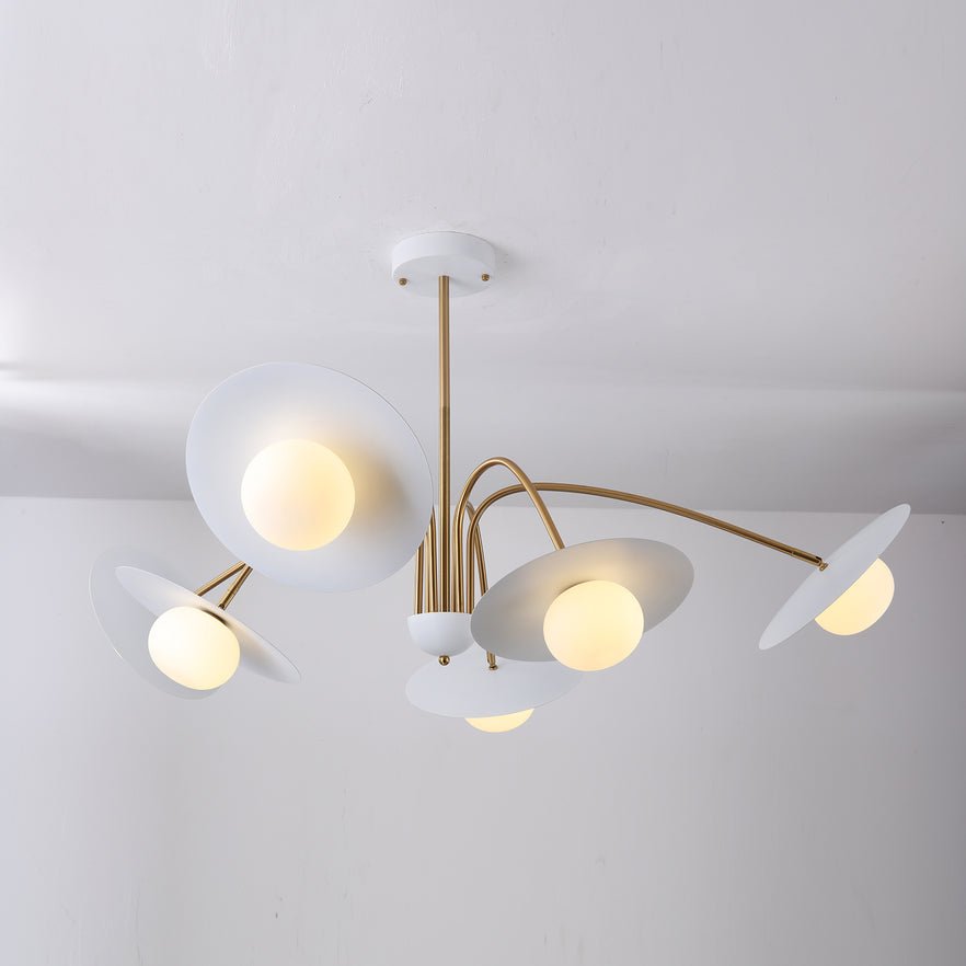 Lark Chandelier with Art Deco-Inspired Mushroom-Neutral Decor