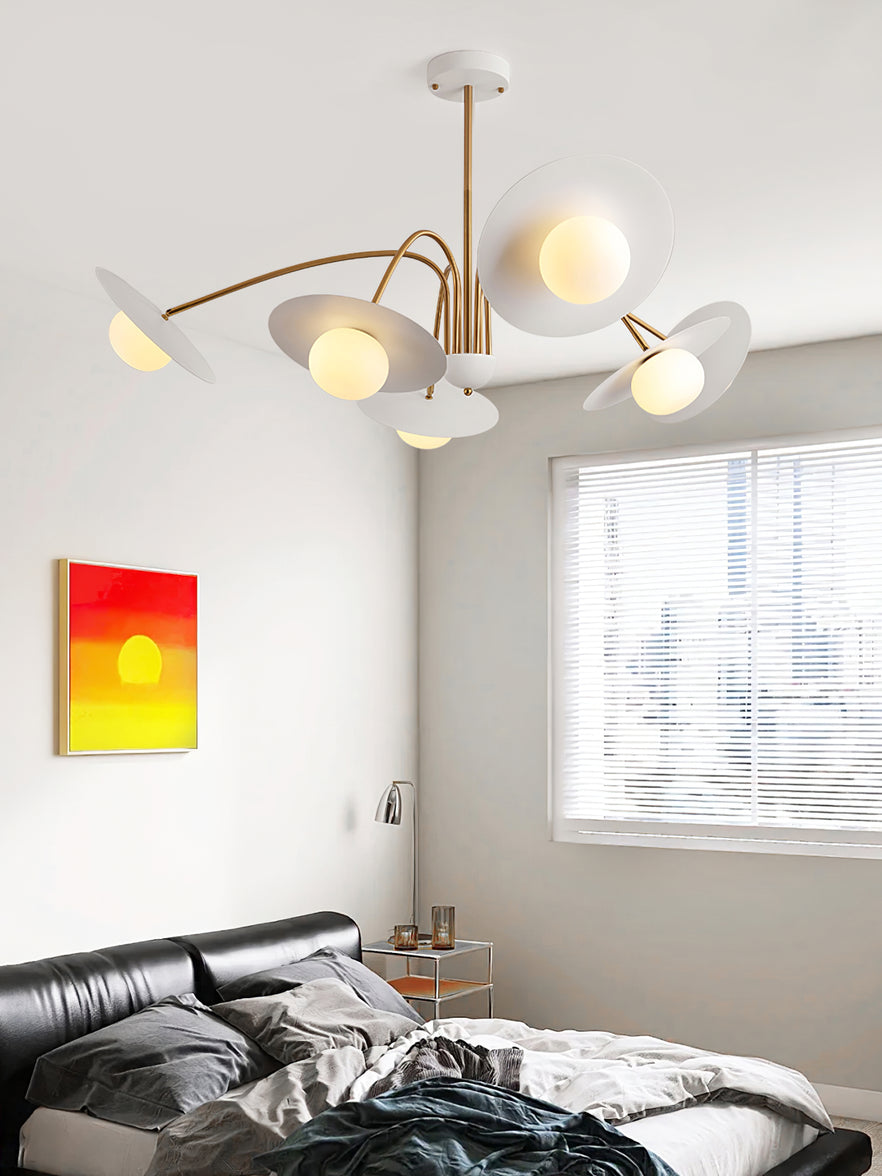 Lark Chandelier with Art Deco-Inspired Mushroom-Neutral Decor