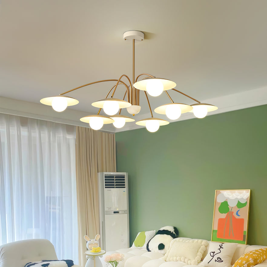 Lark Chandelier with Art Deco-Inspired Mushroom-Neutral Decor