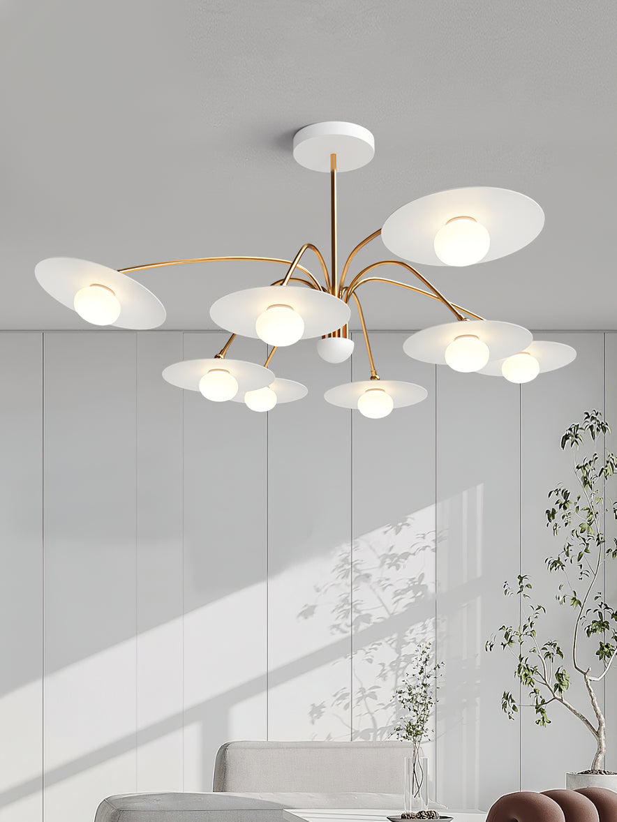 Lark Chandelier with Art Deco-Inspired Mushroom-Neutral Decor