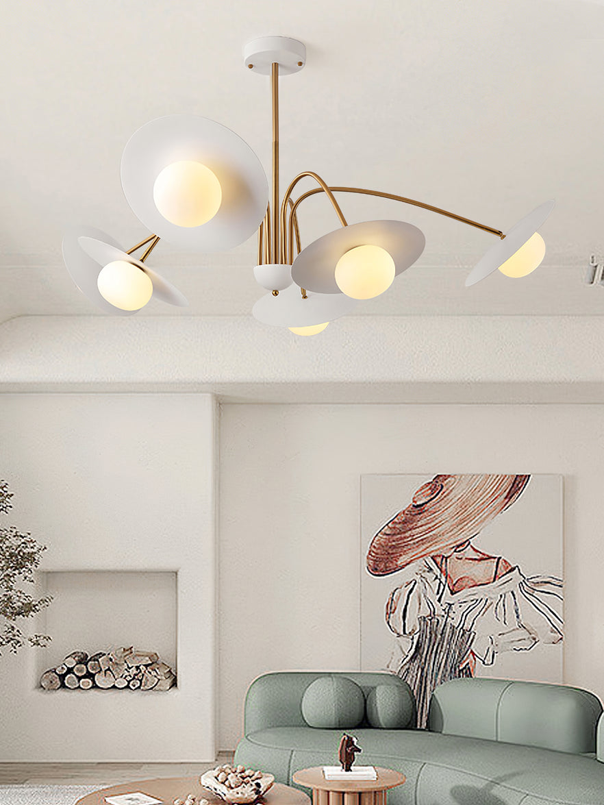 Lark Chandelier with Art Deco-Inspired Mushroom-Neutral Decor