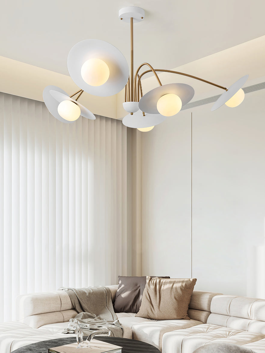 Lark Chandelier with Art Deco-Inspired Mushroom-Neutral Decor