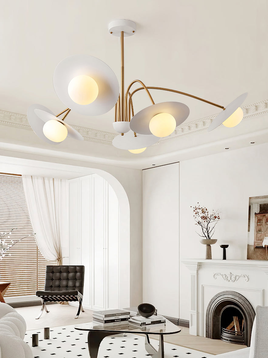 Lark Chandelier with Art Deco-Inspired Mushroom-Neutral Decor