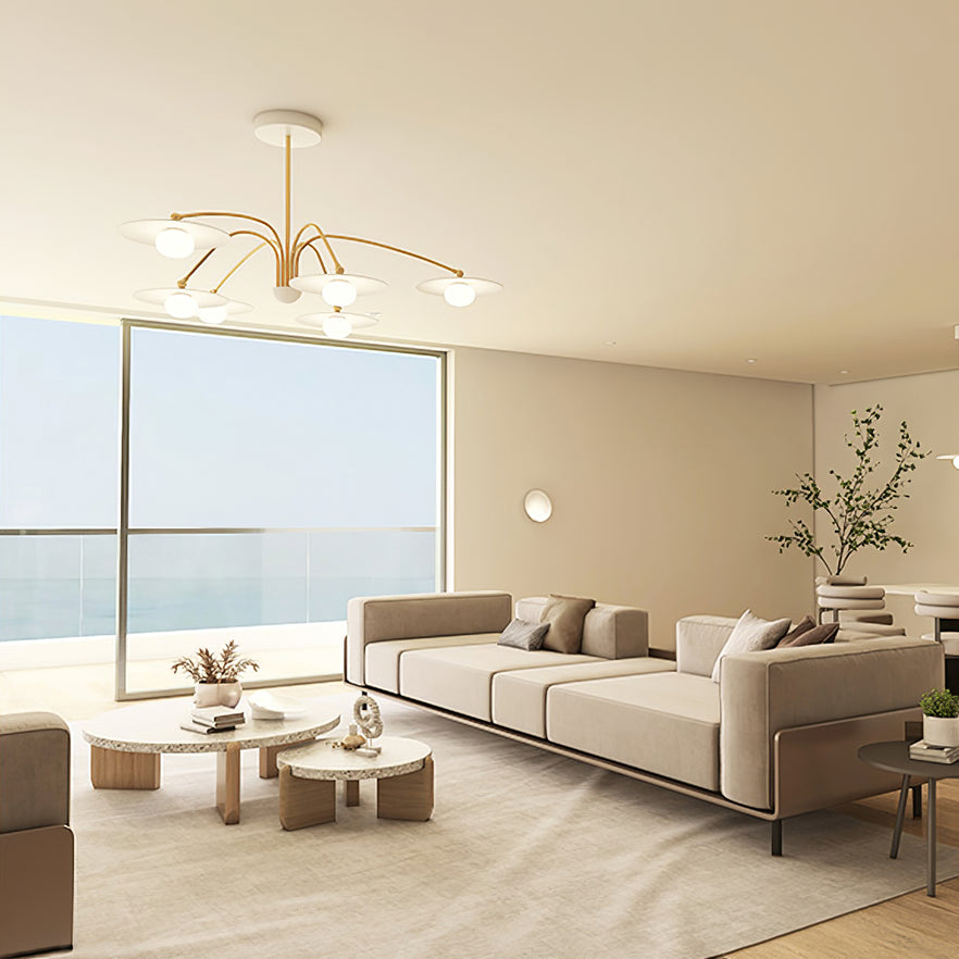 Lark Chandelier with Art Deco-Inspired Mushroom-Neutral Decor