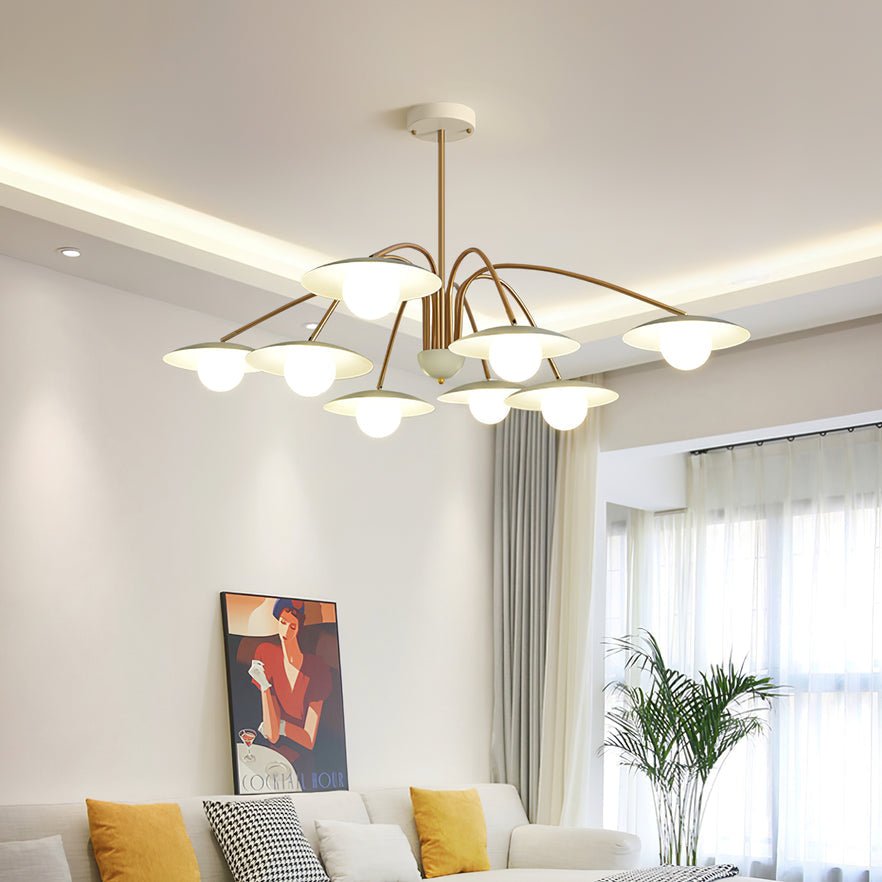 Lark Chandelier with Art Deco-Inspired Mushroom-Neutral Decor