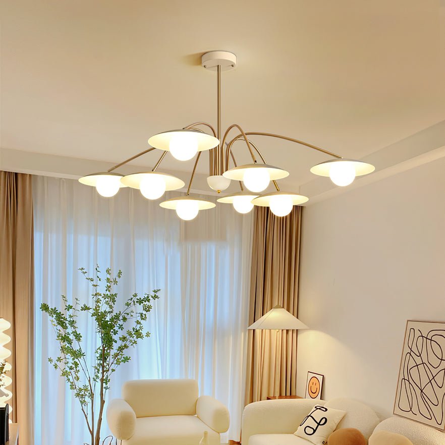 Lark Chandelier with Art Deco-Inspired Mushroom-Neutral Decor