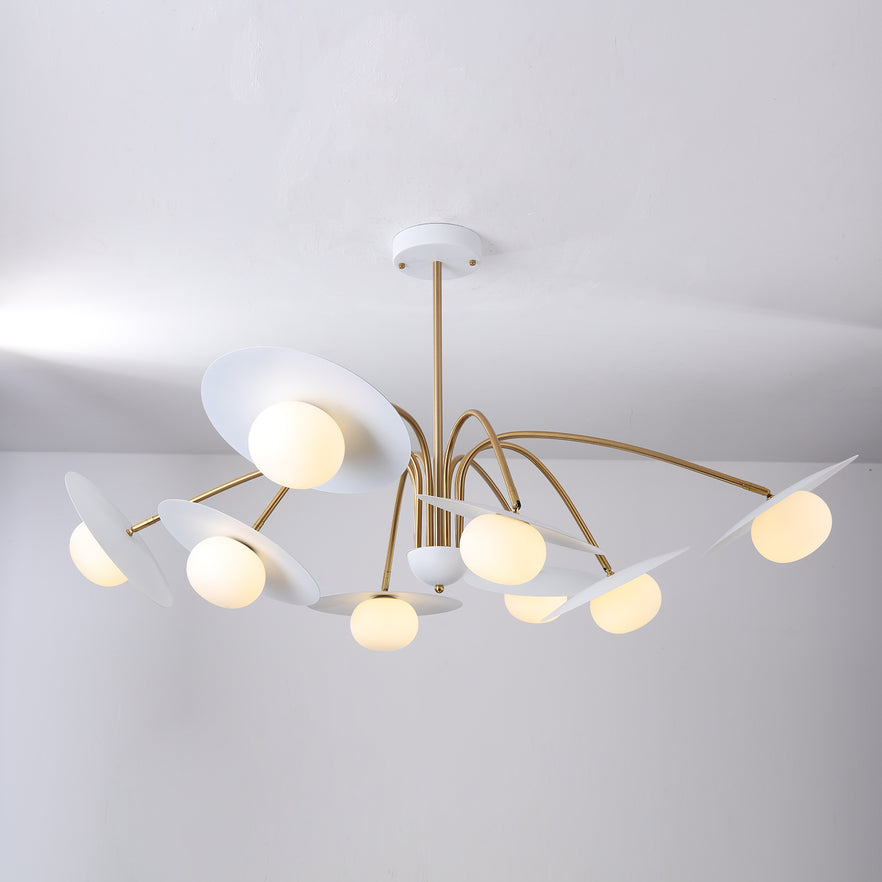 Lark Chandelier with Art Deco-Inspired Mushroom-Neutral Decor