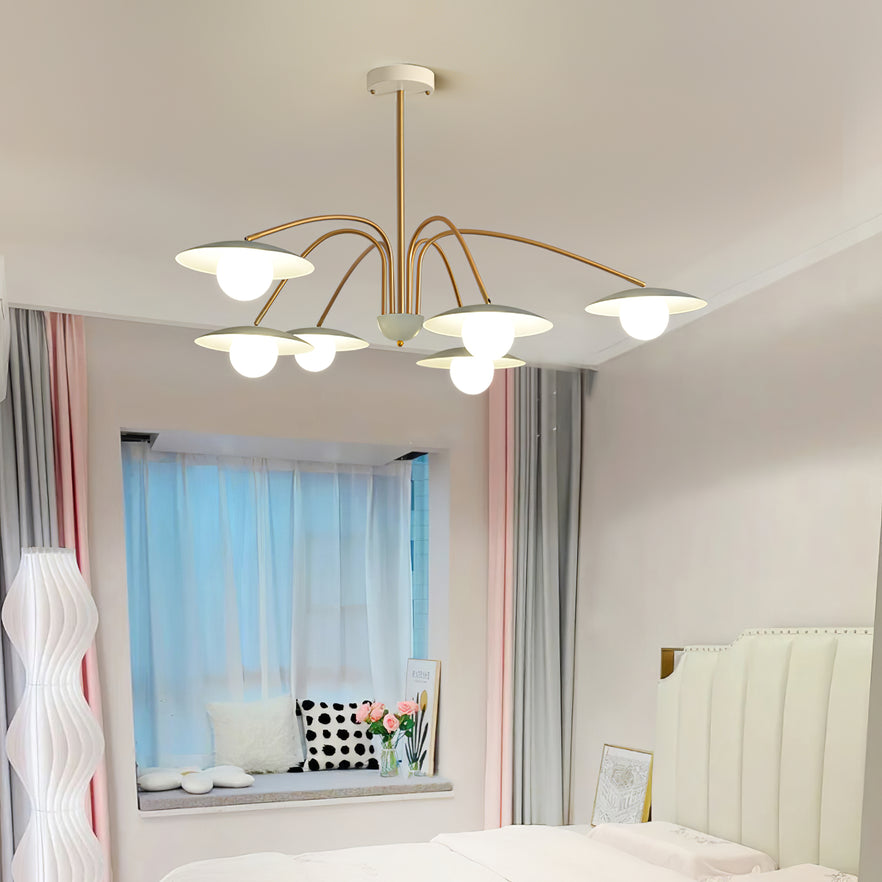 Lark Chandelier with Art Deco-Inspired Mushroom-Neutral Decor