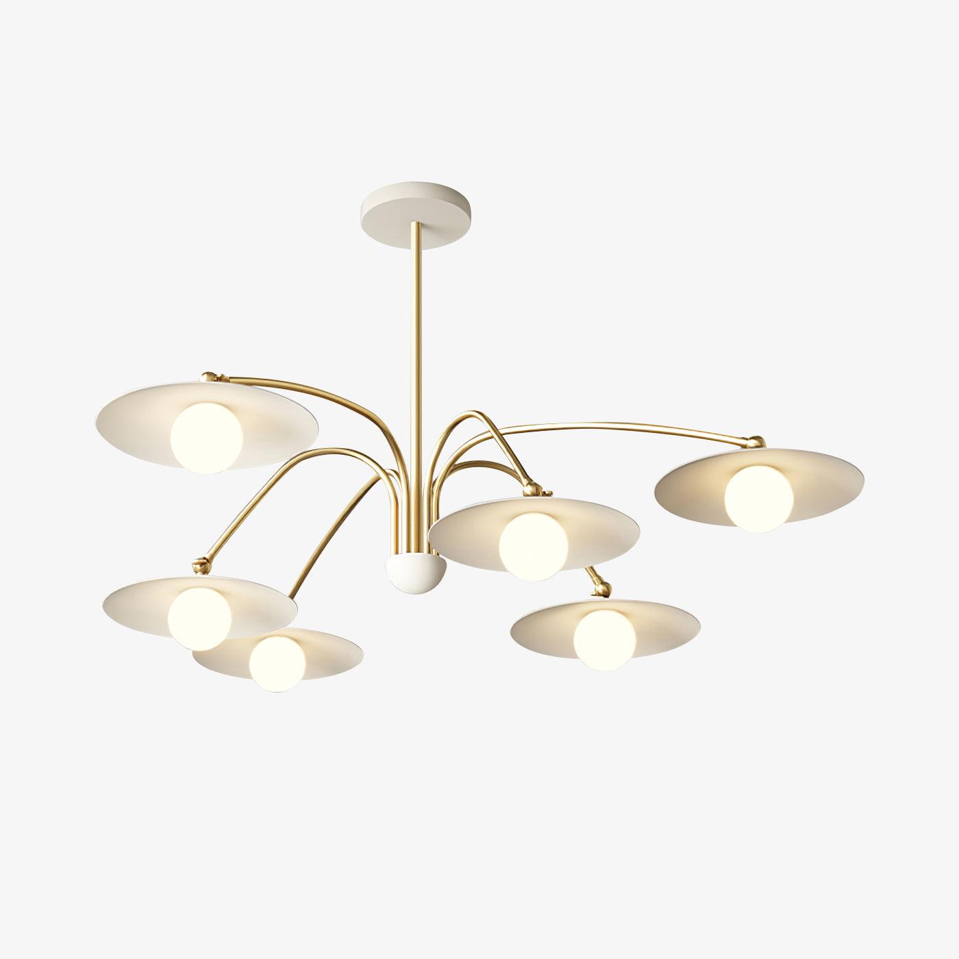 Lark Chandelier with Art Deco-Inspired Mushroom-Neutral Decor
