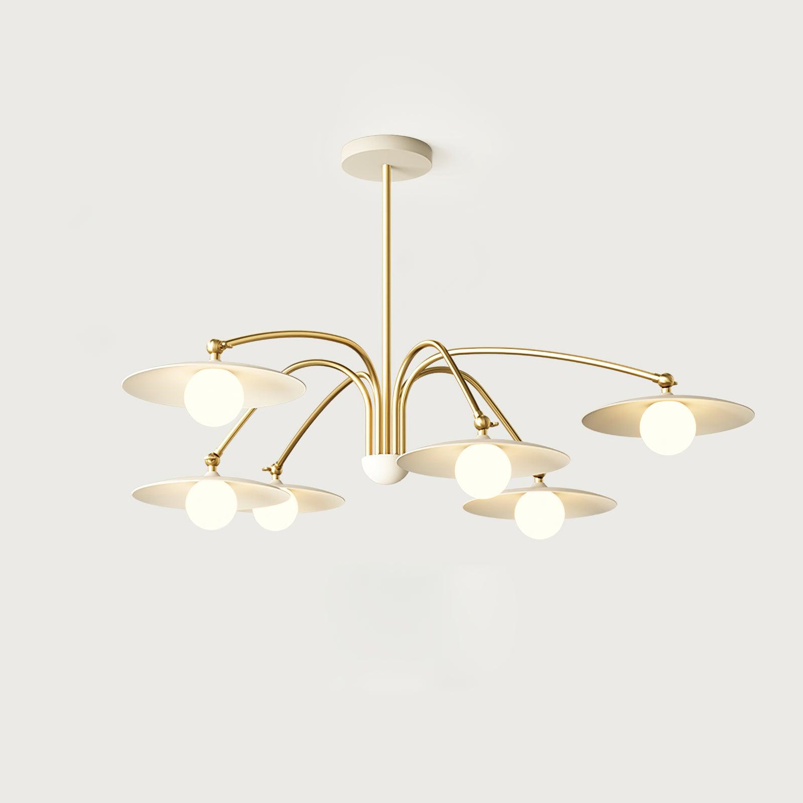 Lark Chandelier with Art Deco-Inspired Mushroom-Neutral Decor