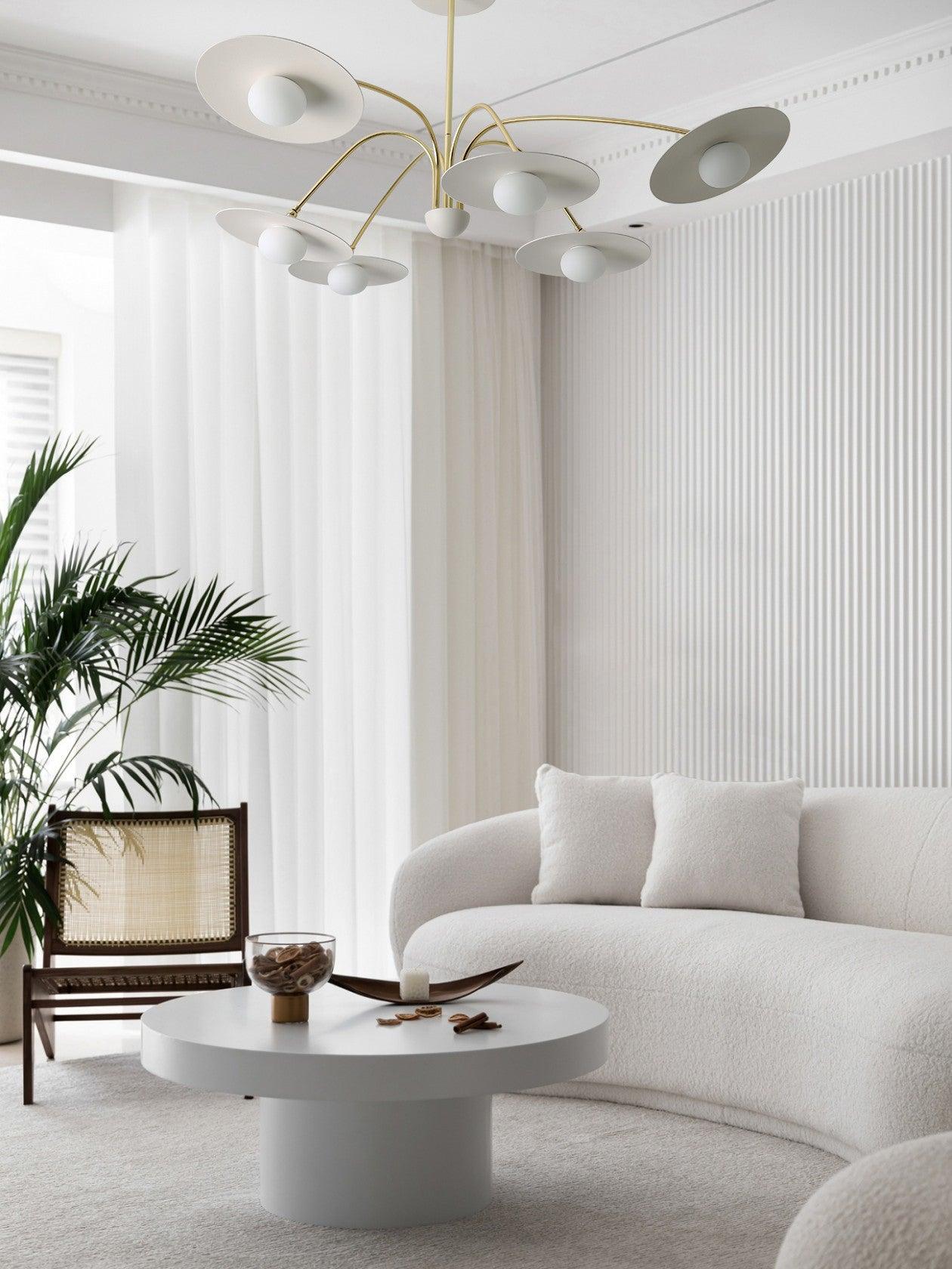 Lark Chandelier with Art Deco-Inspired Mushroom-Neutral Decor
