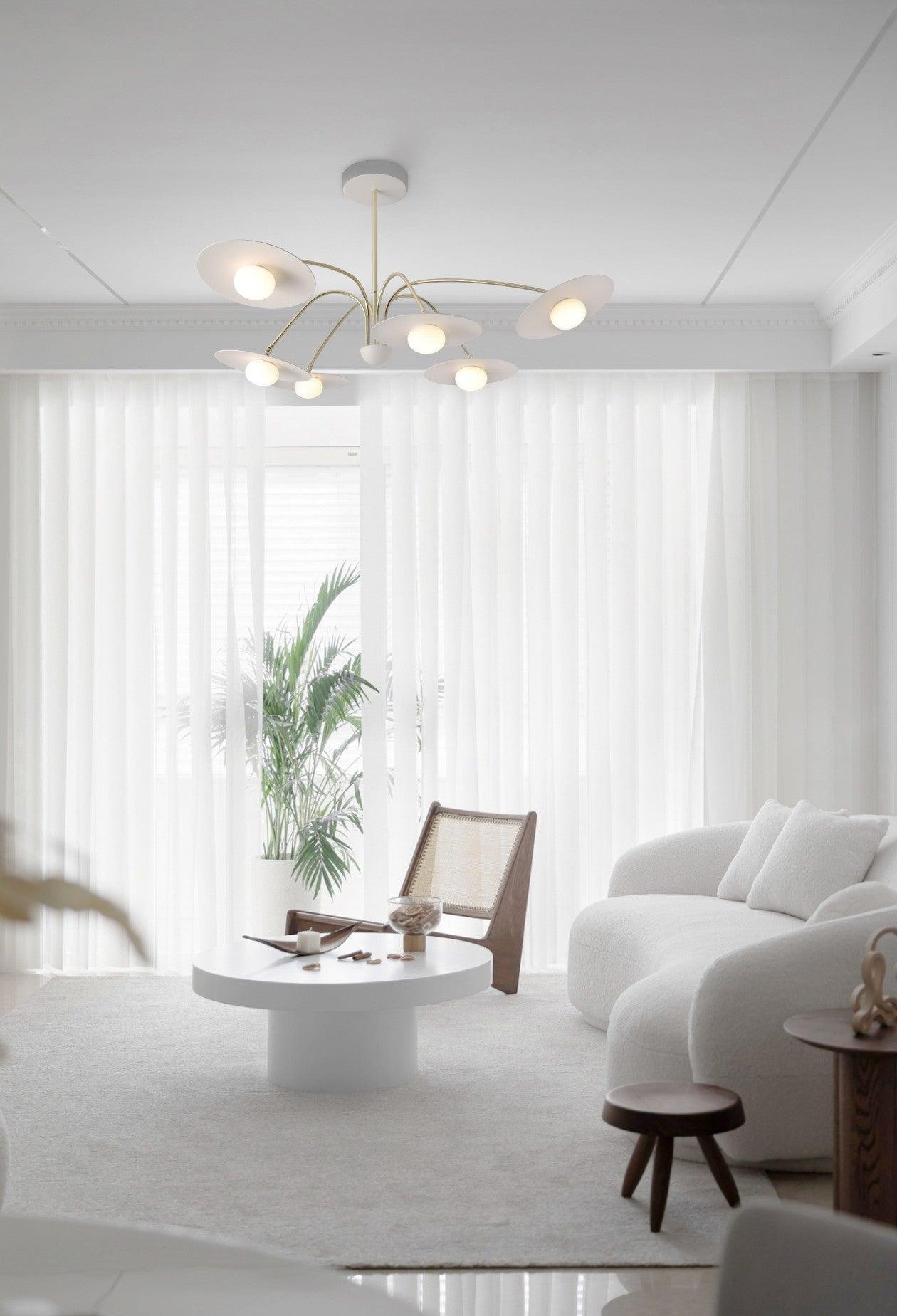 Lark Chandelier with Art Deco-Inspired Mushroom-Neutral Decor