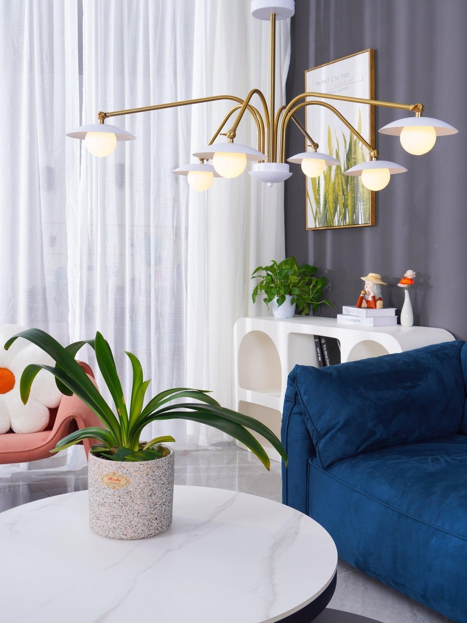 Lark Chandelier with Art Deco-Inspired Mushroom-Neutral Decor
