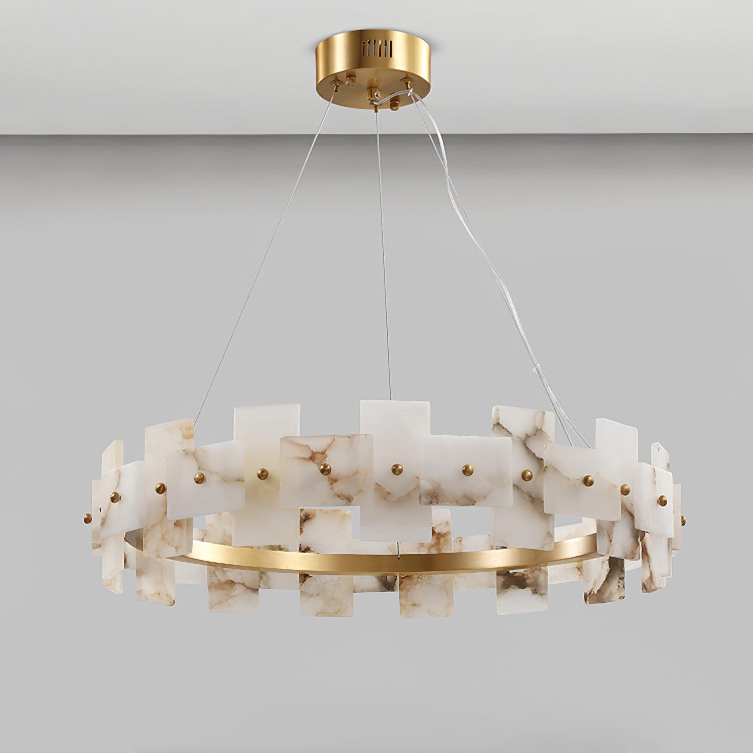 Kivren Alabaster Chandelier Light-Neutral Decor