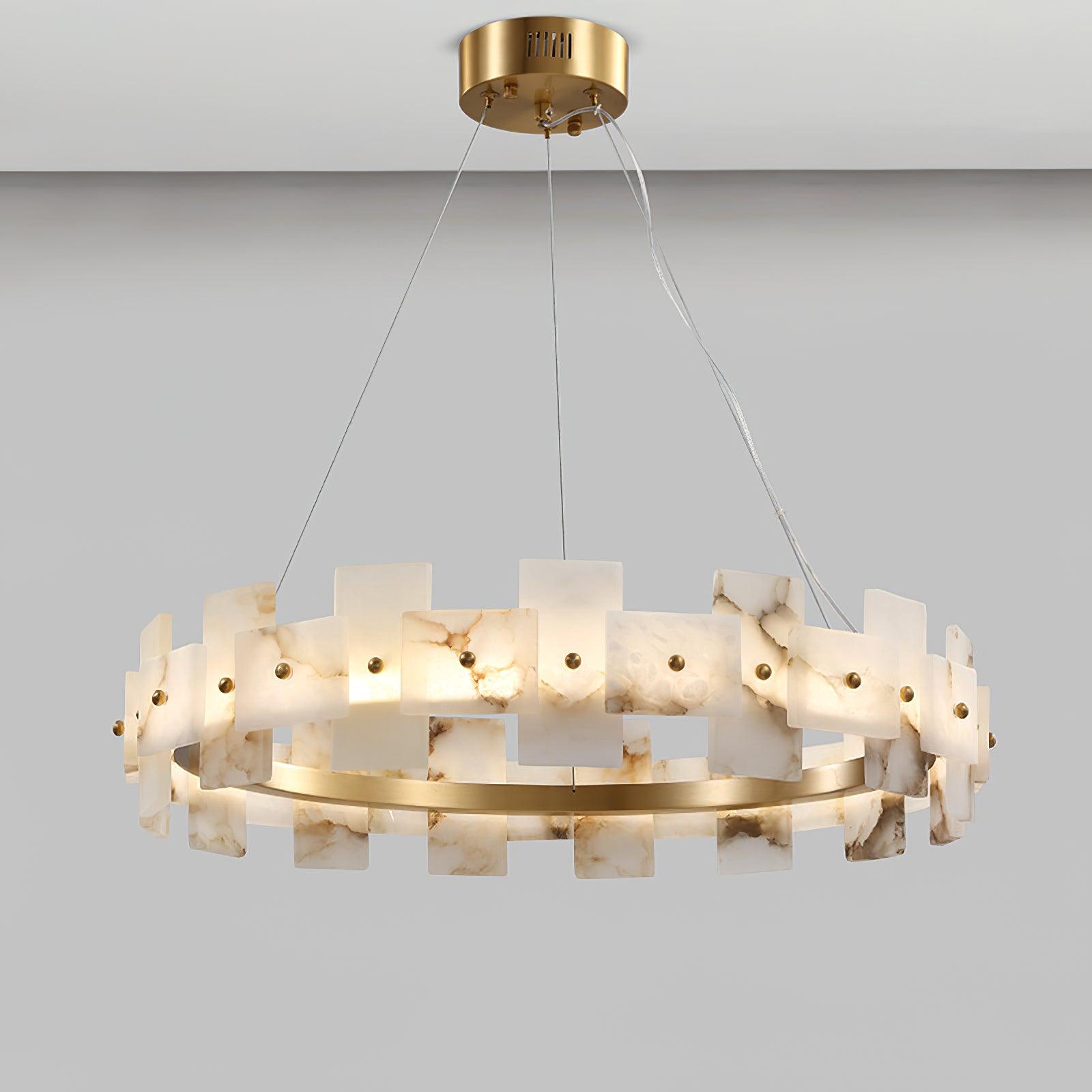 Kivren Alabaster Chandelier Light-Neutral Decor
