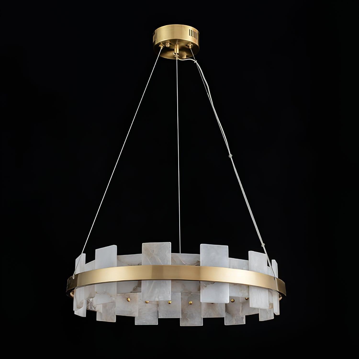 Kivren Alabaster Chandelier Light-Neutral Decor