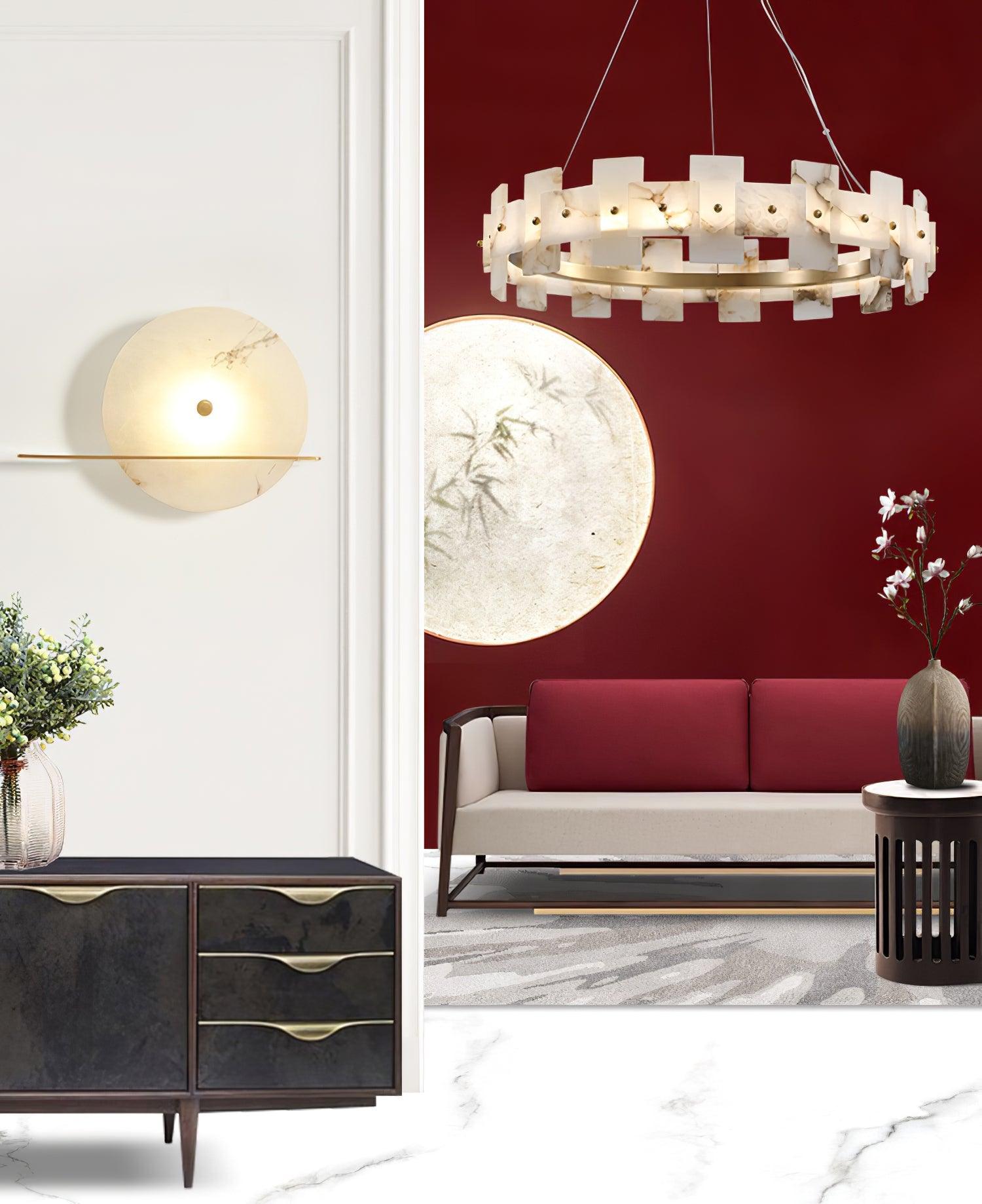 Kivren Alabaster Chandelier Light-Neutral Decor