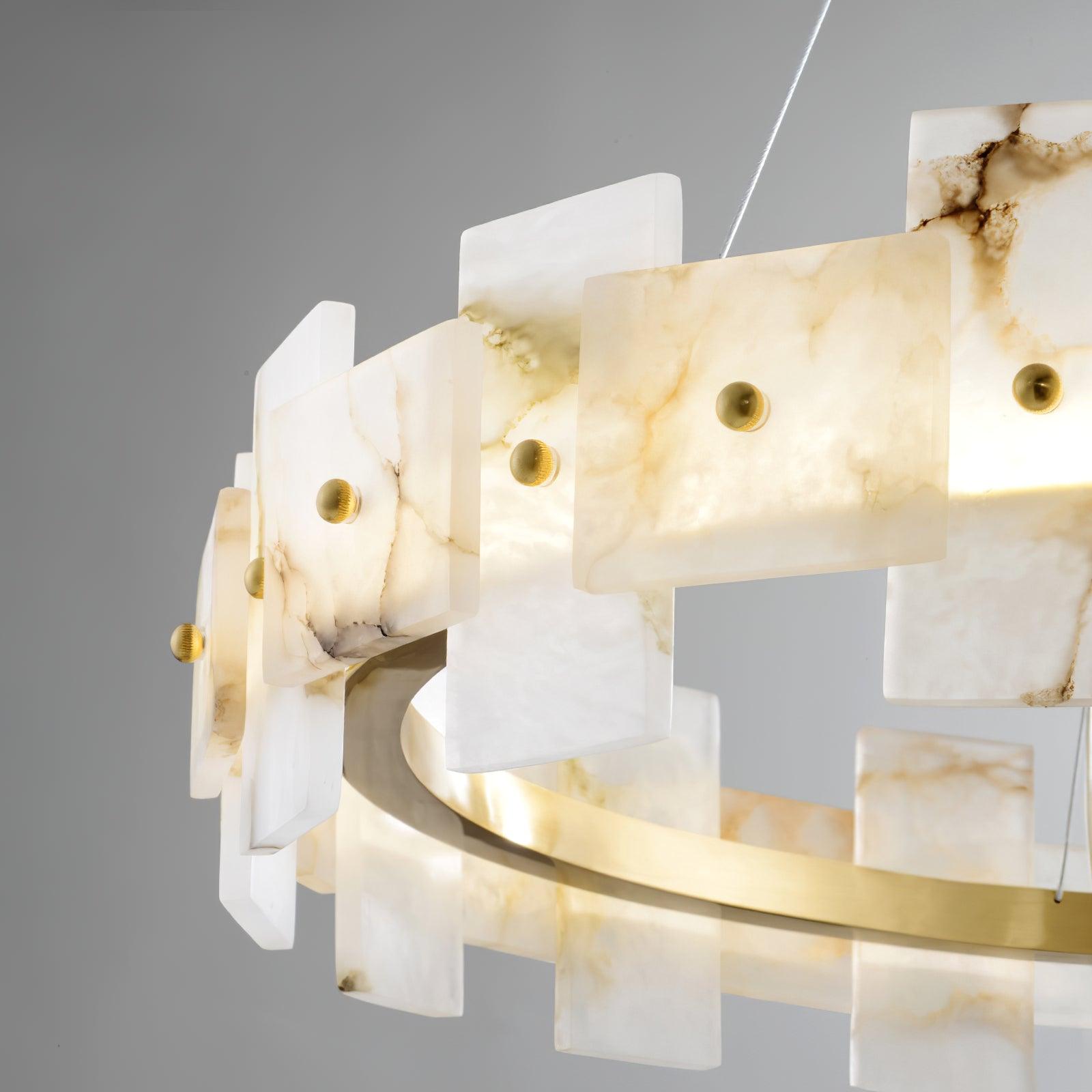 Kivren Alabaster Chandelier Light-Neutral Decor