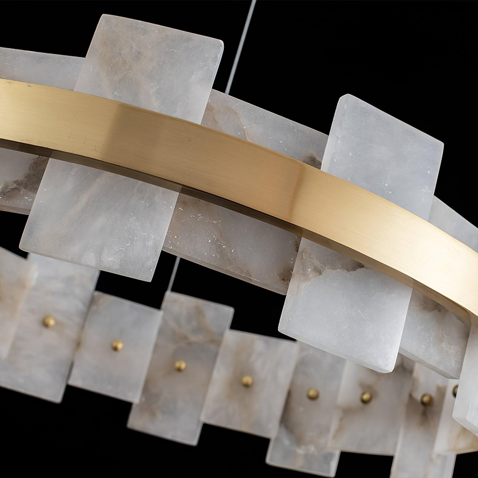 Kivren Alabaster Chandelier Light-Neutral Decor