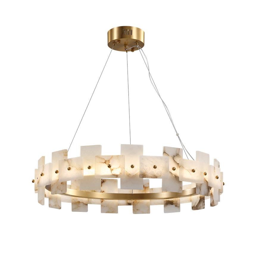 Kivren Alabaster Chandelier Light-Neutral Decor