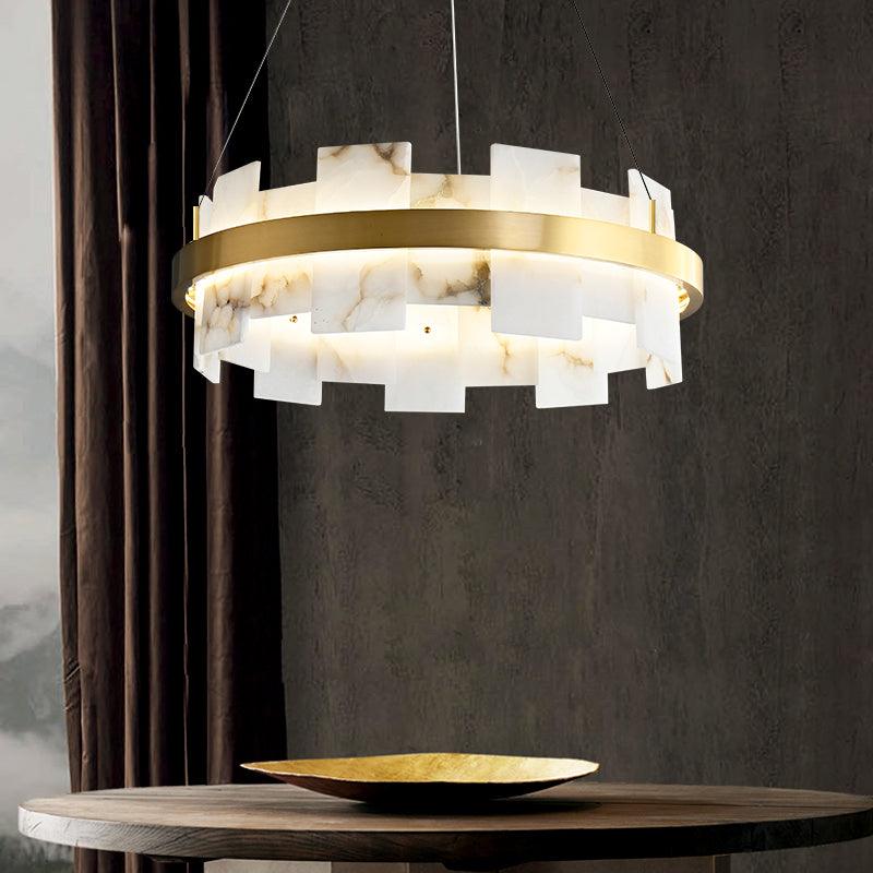 Kivren Alabaster Chandelier Light-Neutral Decor