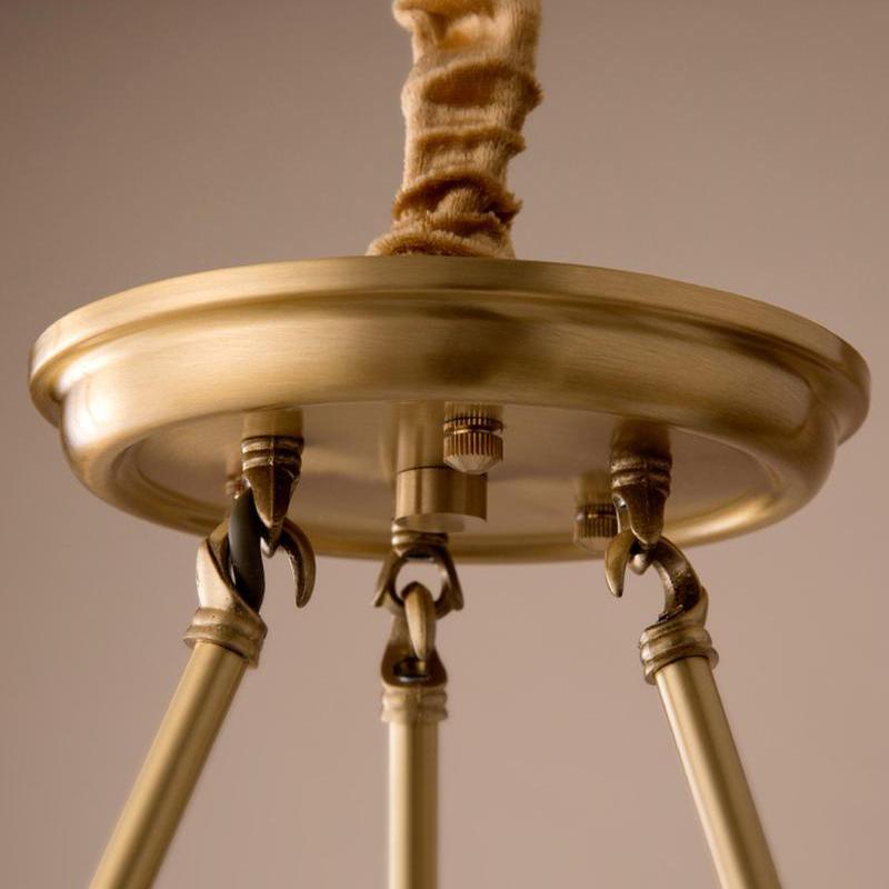 Dyvlen Chandelier Brass Linen Modern 8-Light-Neutral Decor