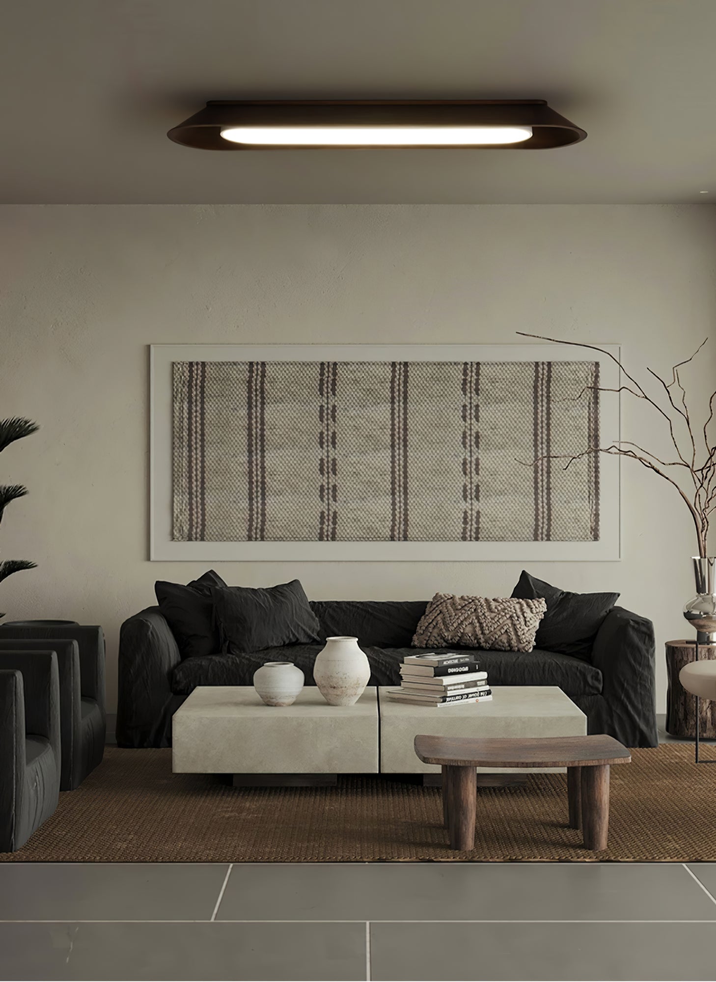 Icarira Modern Minimalist Channel Ceiling Lamp-Neutral Decor