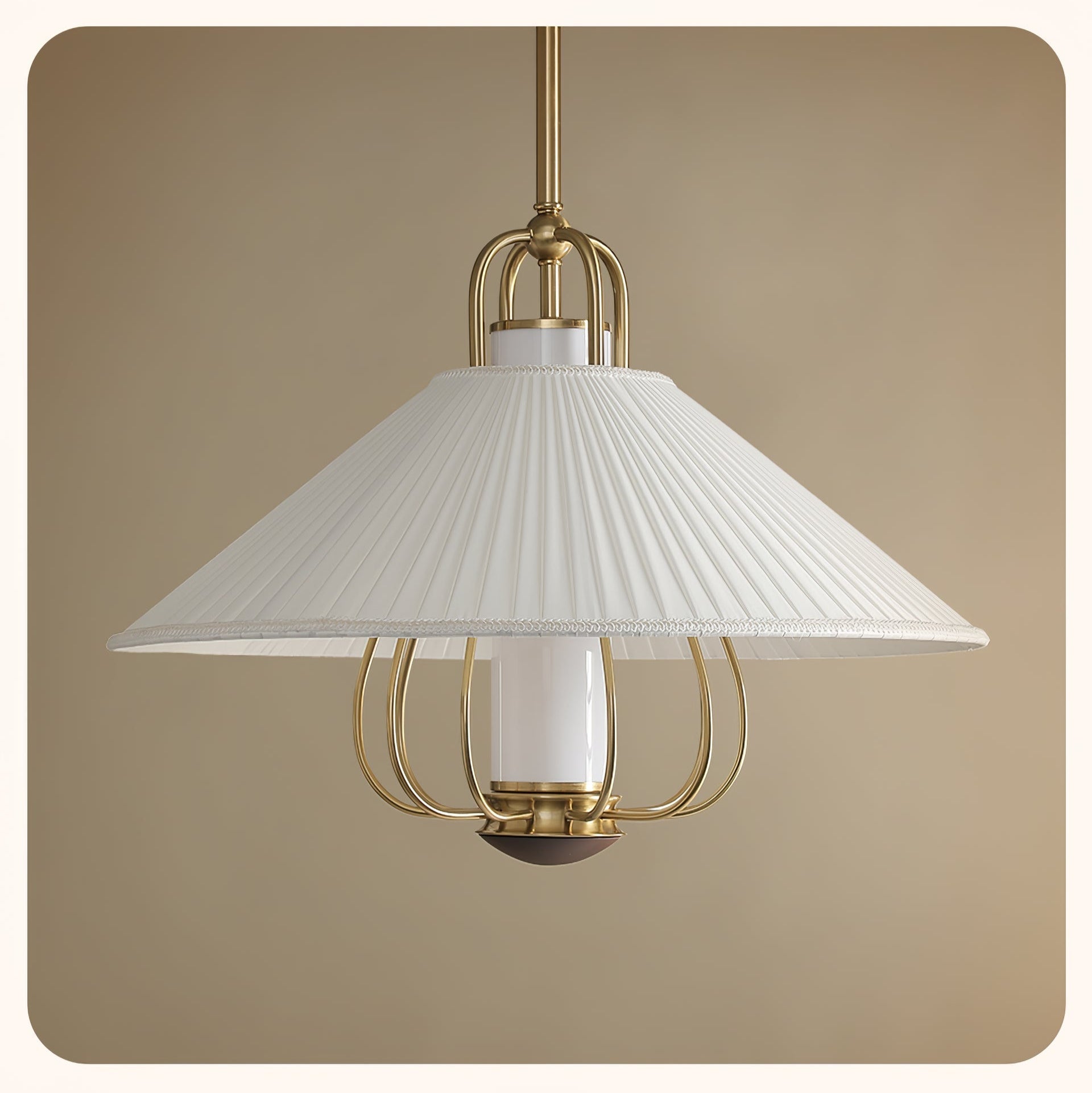 Lustra Pendant Light Fabric Gold LED Dining-Neutral Decor