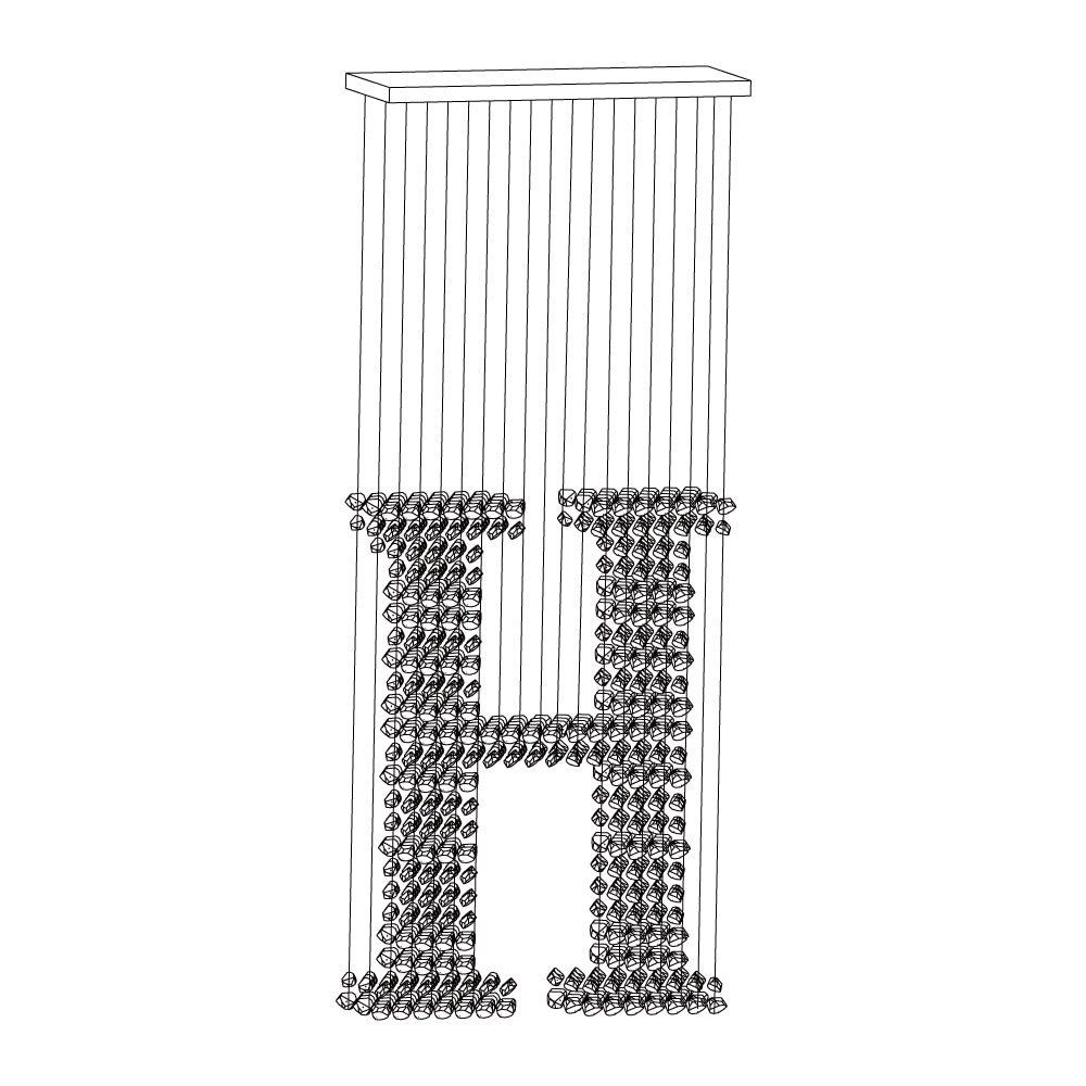 Arsilus Charcoal Stone Sculptural Chandelier Letter G to L-Neutral Decor