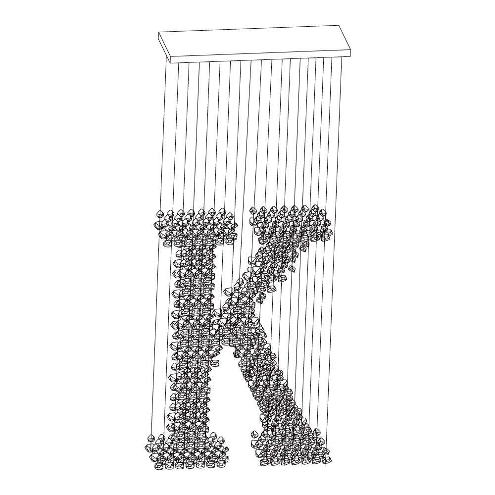 Arsilus Charcoal Stone Sculptural Chandelier Letter G to L-Neutral Decor