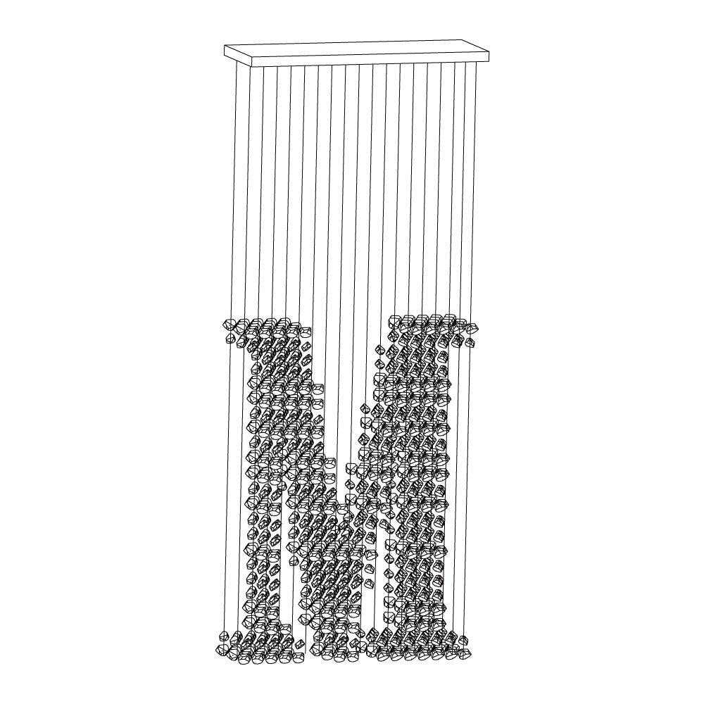 Arsilus Charcoal Stone Sculptural Chandelier Letter M to R-Neutral Decor