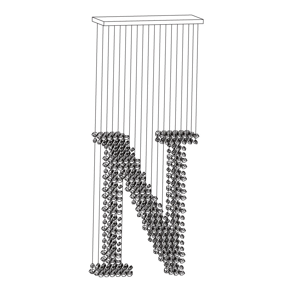 Arsilus Charcoal Stone Sculptural Chandelier Letter M to R-Neutral Decor