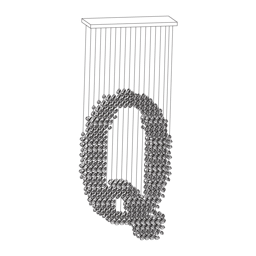 Arsilus Charcoal Stone Sculptural Chandelier Letter M to R-Neutral Decor