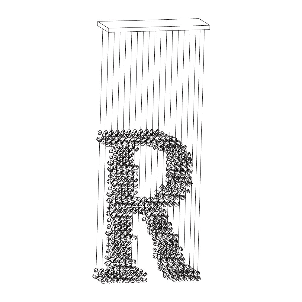 Arsilus Charcoal Stone Sculptural Chandelier Letter M to R-Neutral Decor