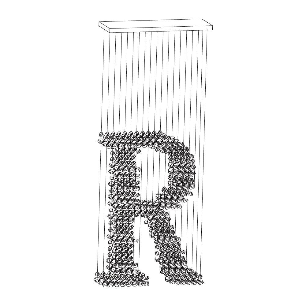 Lustra Chandelier Charcoal Linear Composition R-Neutral Decor