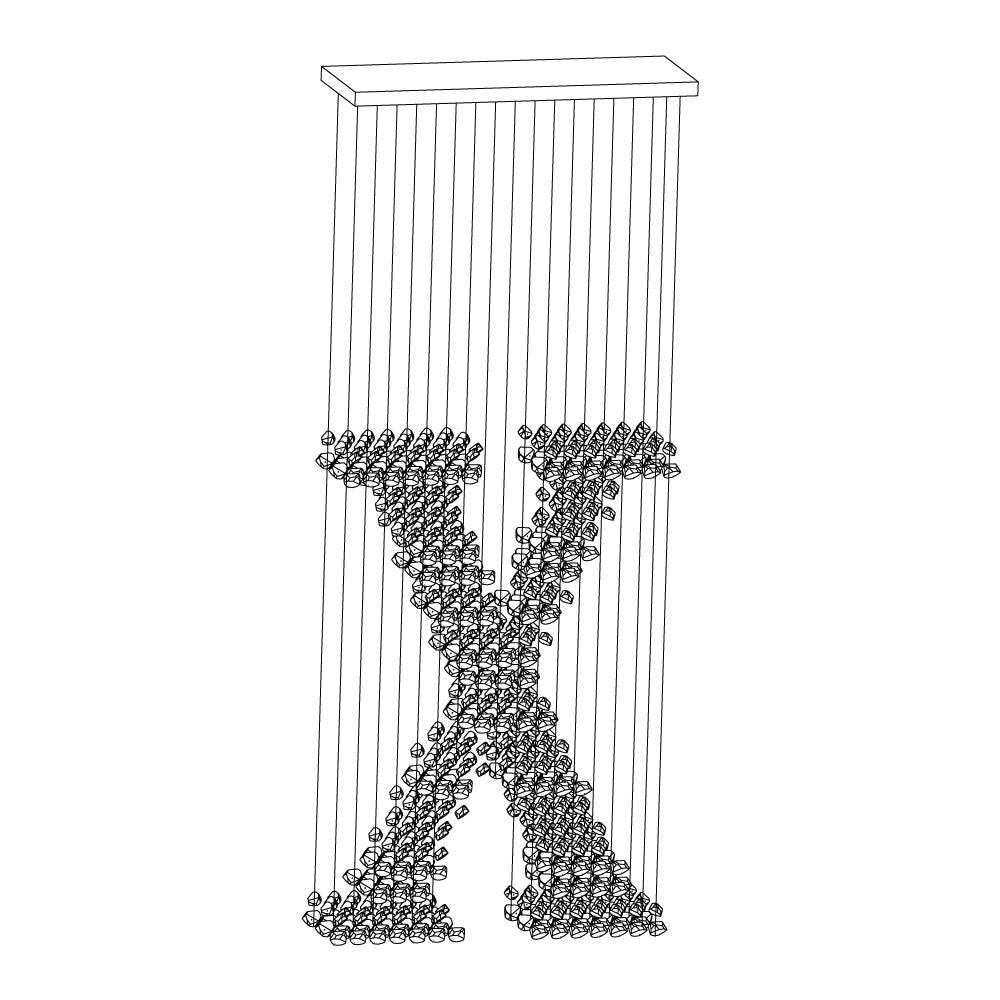 Arsilus Charcoal Stone Sculptural Chandelier Letter S to Z-Neutral Decor