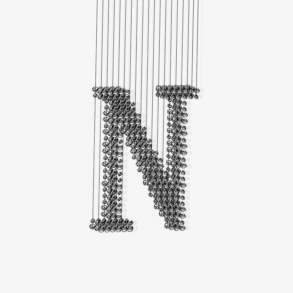 Lustra Chandelier Charcoal Linear Composition N-Neutral Decor