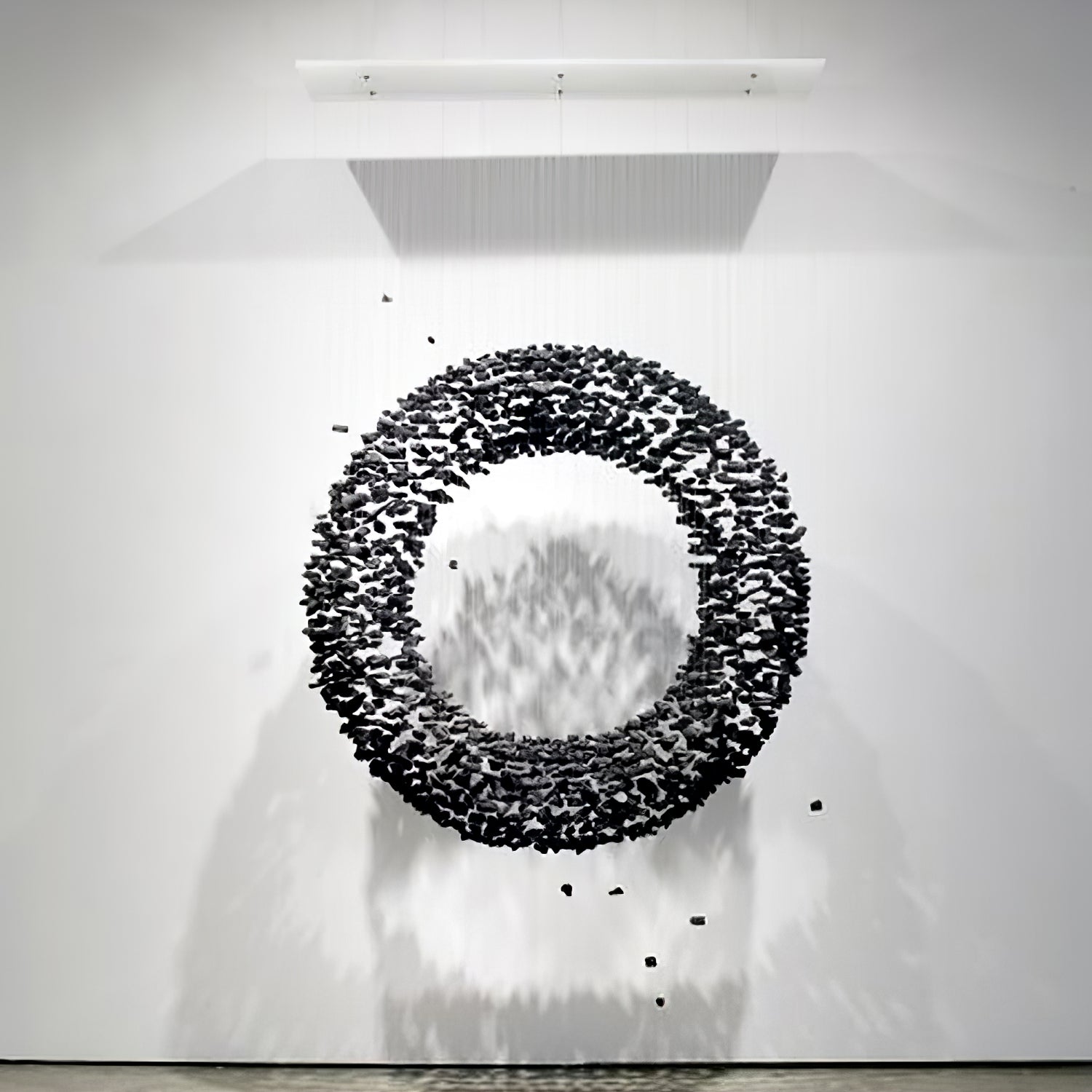 Arsilus Charcoal Stone Sculptural Chandelier Orbicular-Neutral Decor