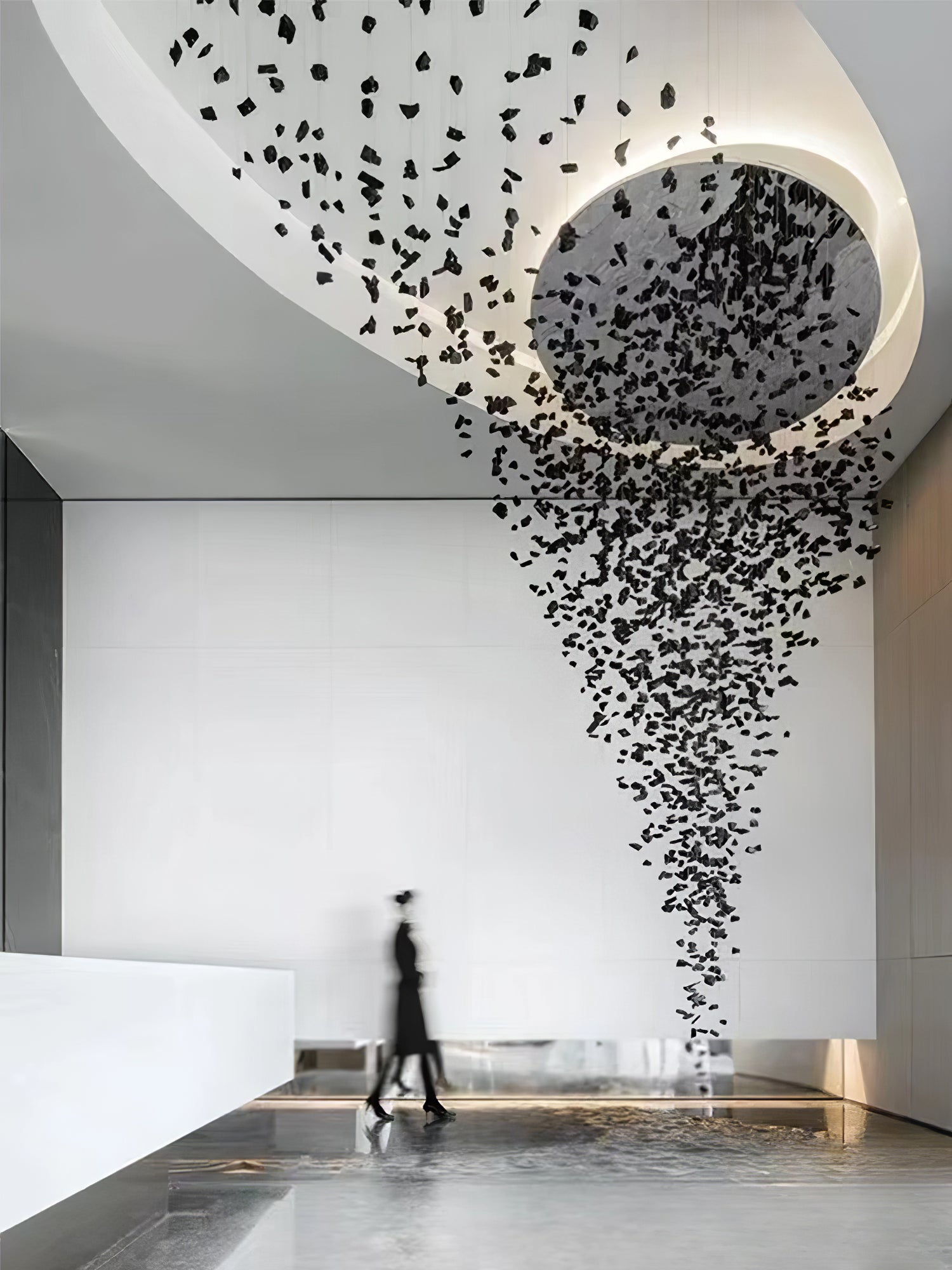 Arsilus Charcoal Stone Sculptural Chandelier Orbicular-Neutral Decor