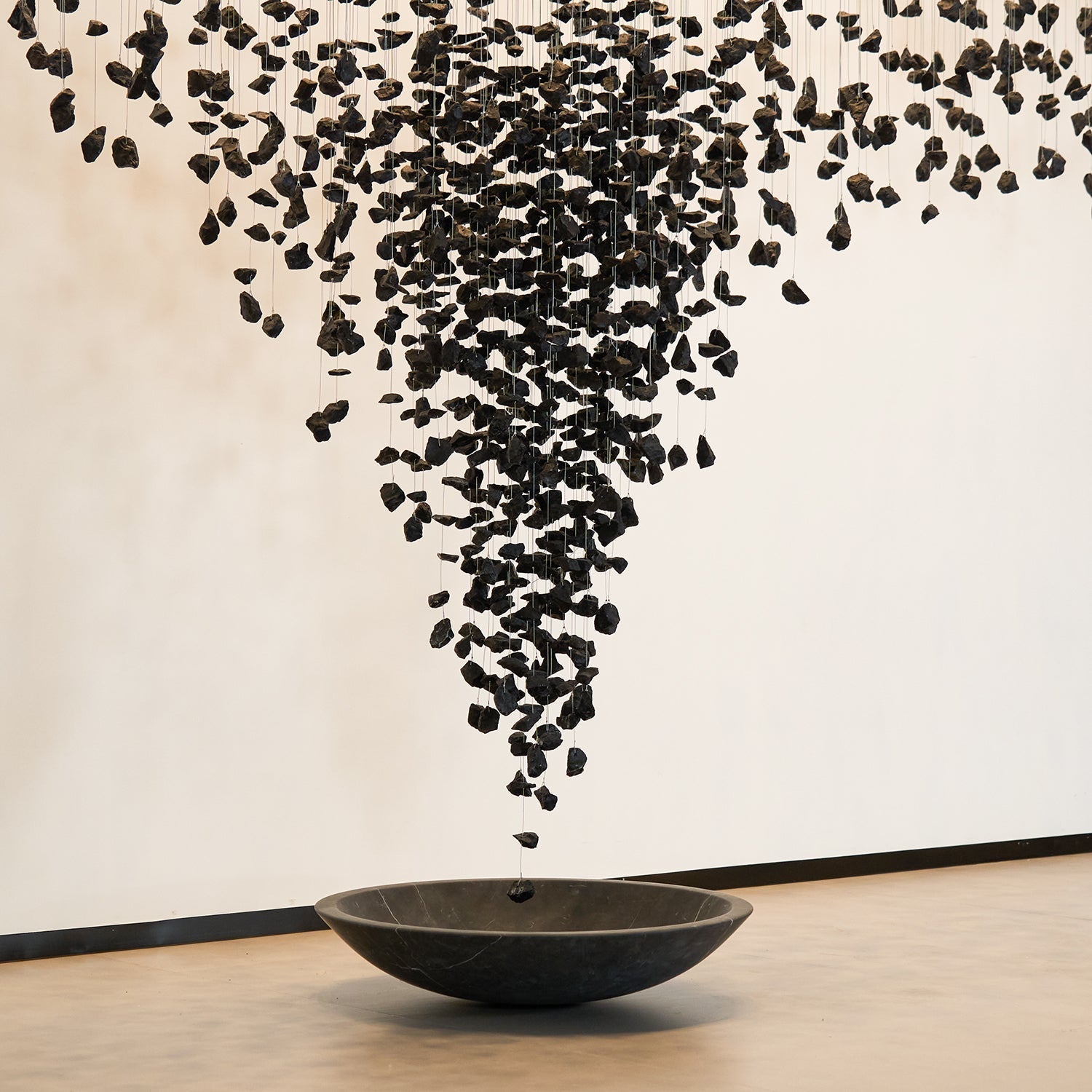 Arsilus Charcoal Stone Shape Hourglass Sculptural Chandelier-Neutral Decor